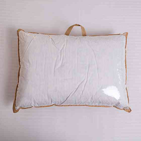 Подушка зі штучного лебединого пуху YouStar Тік смужка - пружна 50x70 см (Білий) з сумкою-чохлом Суми