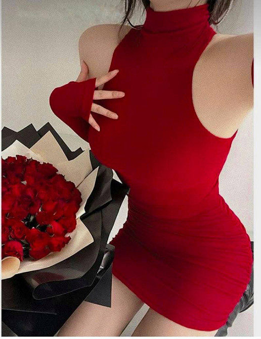 Женское привлекательное вечернее платье со съемными рукавами трикотаж джерси Красный Одесса - изображение 2