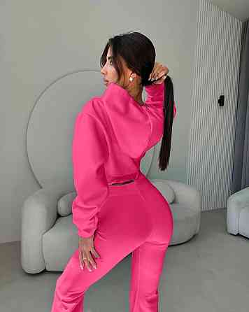 Женский стильный костюм тройка: кофта, корсет и лосины замш на дайвинге Малиновый, 46/48 Одесса