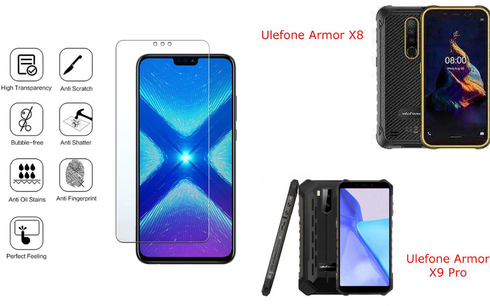 Захисне скло NeoGlass для Ulefone Armor X8, Armor X9 Pro – надпрозоре та стійке Київ - фото 4