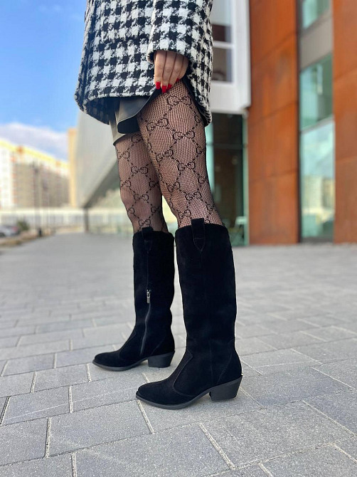 Edan Instruments Чоботи жіночі EDAN K/B чорні замша натуральна зима євро-хутро висота 36см обхв Коломыя - изображение 3