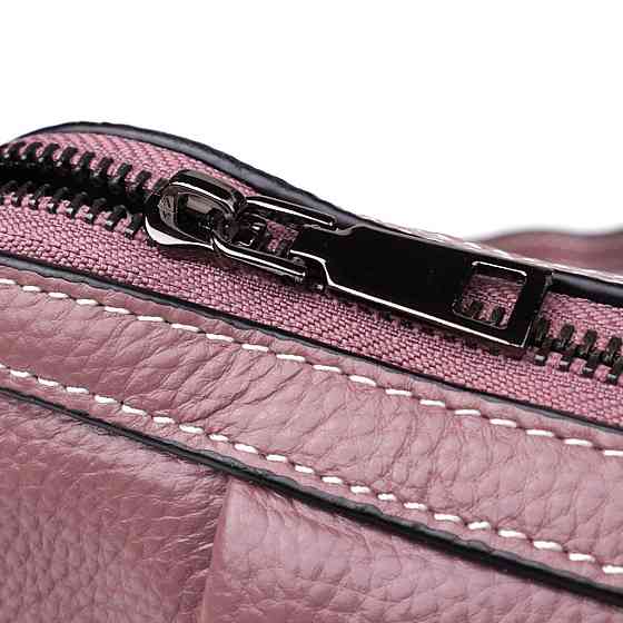 Женская кожаная сумка с эффектной драпировкой Пурпурный (Vintage) Киев