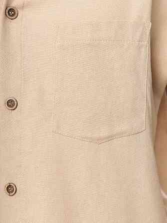 Темно-бежева лляна сорочка для чоловіків із довгим рукавом Pobedov Founder Київ