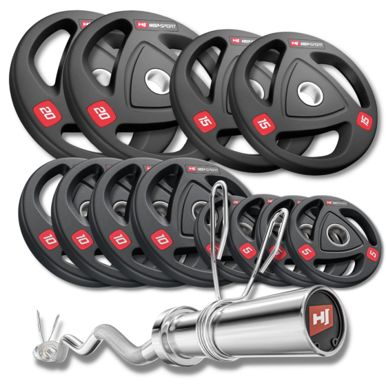 Набір олімпійський Hop-Sport PRO 140кг з W-подібним грифом Київ