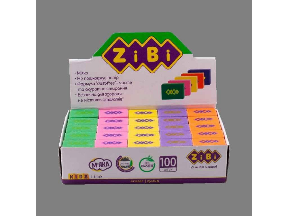 Гумка DRIVE, 26х18х8mm, KIDS Line (100шт/уп) ZB.5420 ТМ ZiBi Киев - изображение 1