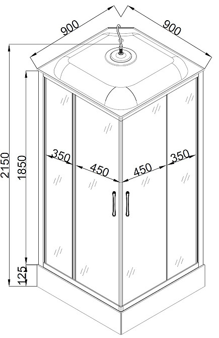 Душовий бокс квадратний NIDA L90GBB (L90B) BRAVO (4уп.) Київ - фото 8