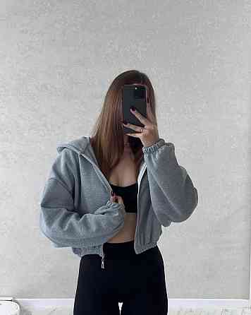 Жіноча стильна та тепла зіп-худі оверсайз тринитка на флісі Меланж Одеса