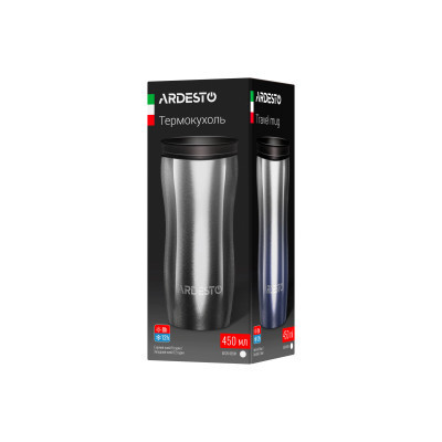 Термочашка Ardesto Metallic 450 мл Чорна (AR2645BM) Вінниця - фото 7