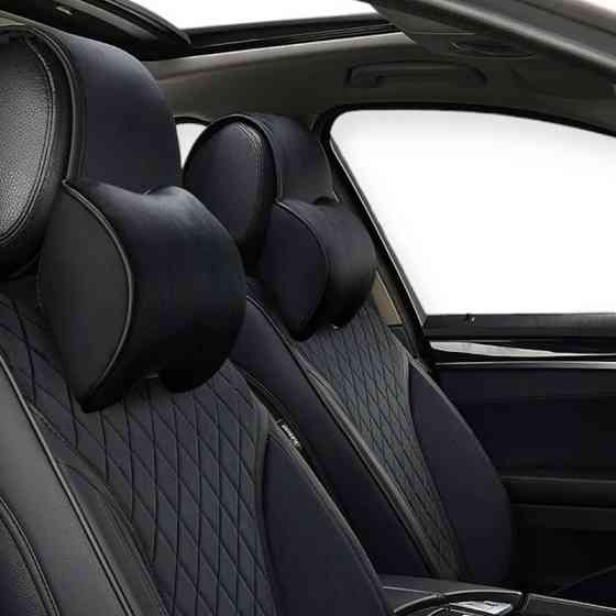 Подушки для шиї на підголівник (2шт) чісті elegant з ефектом пам'яті, велюр чорні Мукачево