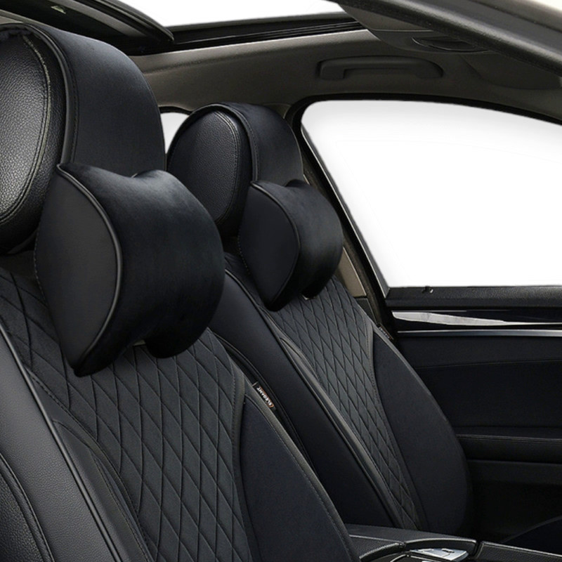 Подушки для шиї на підголівник (2шт) чісті elegant з ефектом пам'яті, велюр чорні Мукачево - фото 1