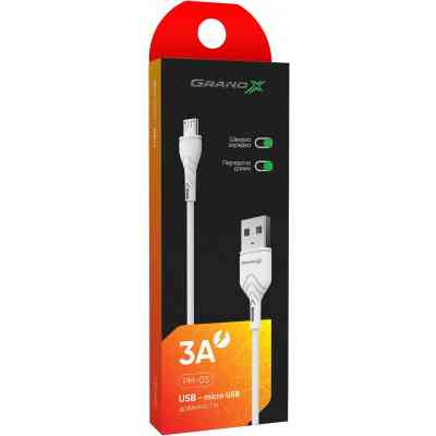 Дата кабель USB 2.0 AM to Micro 5P 1.0m Grand-X (PM-03W) Винница