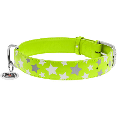 Ошейник для животных WAUDOG Glamour с QR паспортом "Звездочка" XS Ш 12 мм Д 19-25 см салатовый (35835) Винница - изображение 2