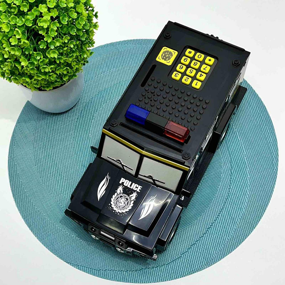 Сейф-скарбничка Машина поліцейська 3в1 з кодовим замком 30см Чорна (DSM-6672) Чернігів - фото 3