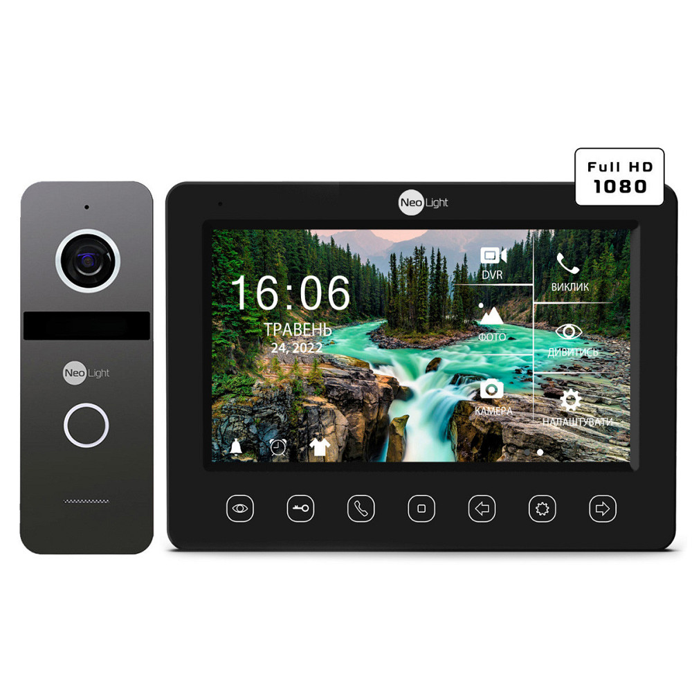 Комплект видеодомофона NeoLight KAPPA+ HD Black и панель вызова SOLO FHD Graphite Киев - изображение 6