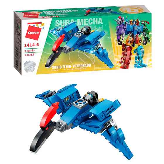 Дитячий Конструктор Qman 1414-1-6 трансформер (робот + динозавр) 93 дет  Pterosaur Вінниця