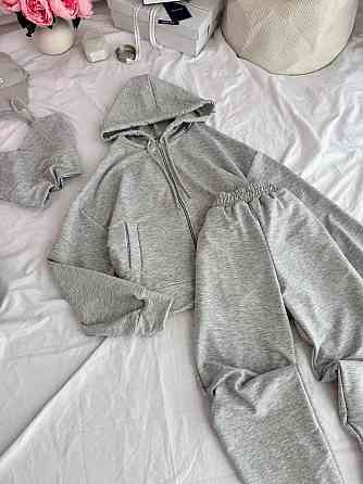Жіночий прогулянковий костюм-трійка: кофта топ і штани двонитка Меланж, 46/48 Одеса