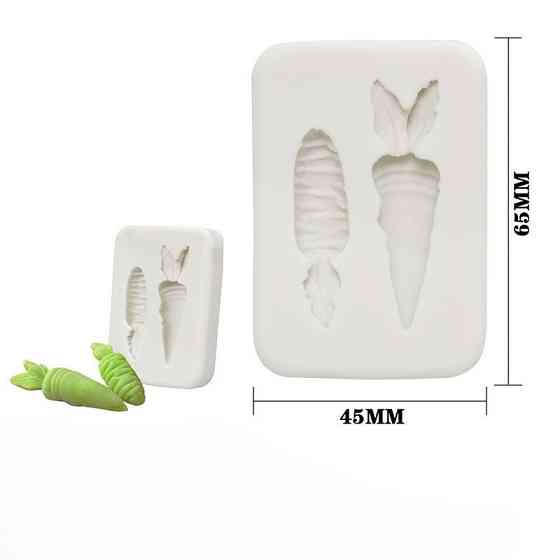 Молд силиконовый Морковь 65 на 45 мм серый Киев