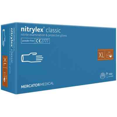 Медицинские перчатки Mercator Medical Nitrylex Classic Нитриловые Неопудренные диагностические Размер XL Синие 100 шт. (3.1020) (5906615028796) Винница