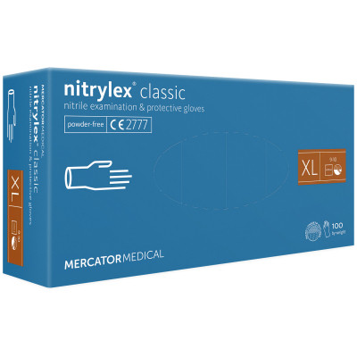 Медичні рукавички Mercator Medical Nitrylex Classic Нітрилові Неопудрені діагностичні Розмір XL Сині 100 шт. (3.1020) (5906615028796) Вінниця - фото 1