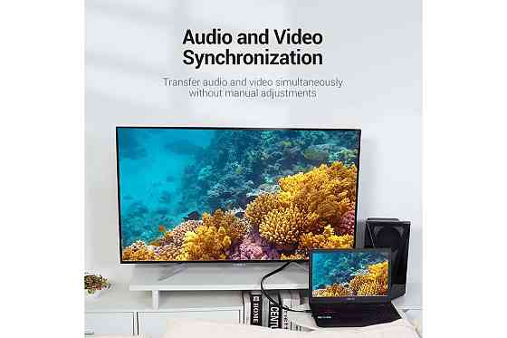 Плоский HDMI-кабель Vention 1.5 м, черный Киев