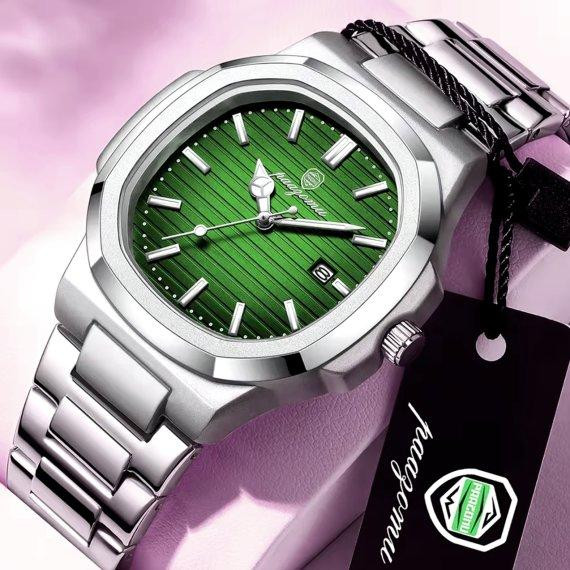 Чоловічий наручний годинник Poedagar Great Limited (Сріблястий із зеленим) Вінниця - фото 5