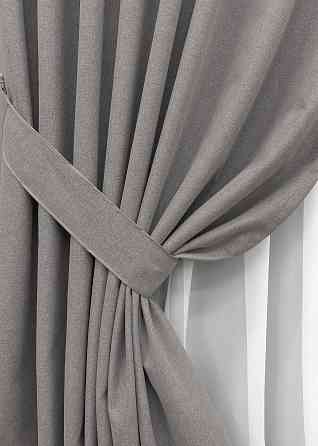 Комплект штор на люверсах VR-Textil Блэкаут двусторонний ASHEN NIGHT № 1850ш Бежево-серый 150х270 см 2 шт (37-0295) Киев