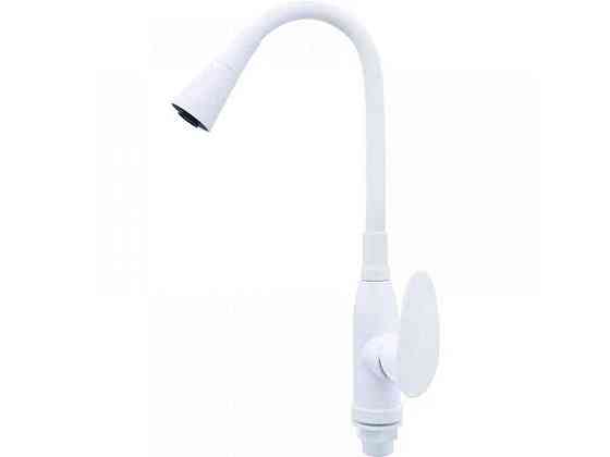 Смеситель на мойку белый CEZAR-011-B SET WHITE REFL.WHITE С СИЛИК.ВЫЛИВОМ ТМ PLAMIX Киев