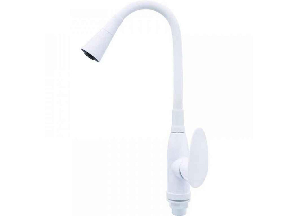 Смеситель на мойку белый CEZAR-011-B SET WHITE REFL.WHITE С СИЛИК.ВЫЛИВОМ ТМ PLAMIX Киев - изображение 1