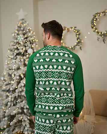 Чоловічий комплект зі штанами — Новорічний орнамент- Family look для сім'ї Tom John 93435 M Київ