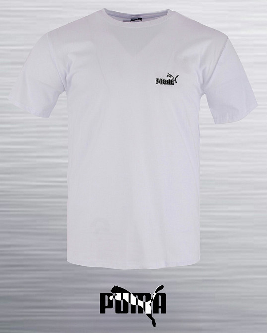 Мужская однотонная трикотажная футболка Puma Киев - изображение 1