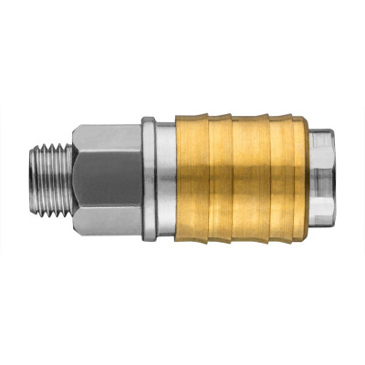 Коннектор для шланга Neo Tools муфта быстросъемная пневматическая, 1/4", 16бар, нержавеющая сталь, латунь (12-635) Винница - изображение 2