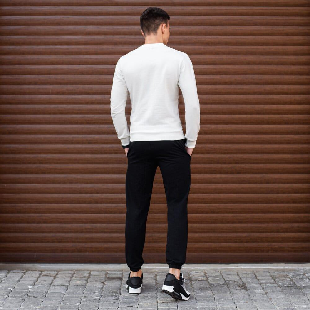 Світшот чоловічий однотонний молочний Pobedov 001 Київ - фото 4