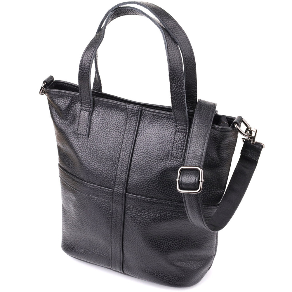 Сумка жіноча з натуральної шкіри Vintage 22993 Чорний Київ - фото 1