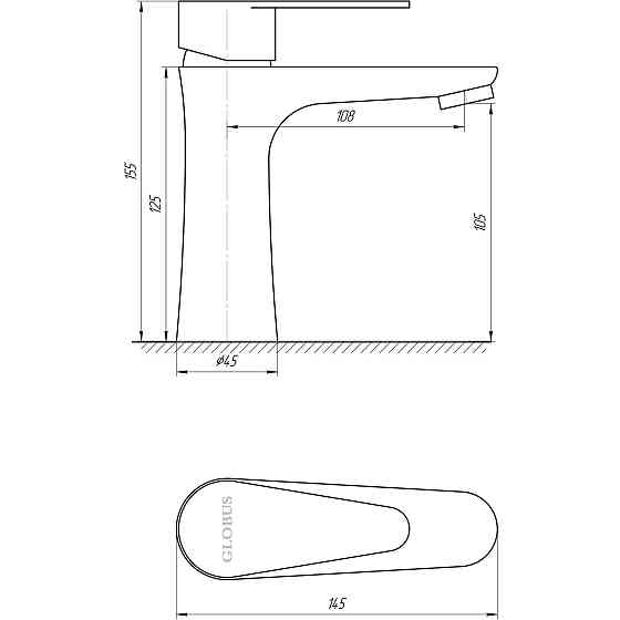 Змішувач для умивальника Globus Lux MAIN SM-101 Київ