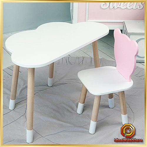 Игровой столик и стульчик для малыша идеальный комплект для рисования и учёбы Cтол тучка и стул мишка розовый Киев - изображение 1