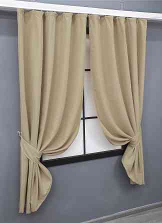 Комплект коротких штор VR-Textil Микровелюр Petek № 1491ш Бежевый 130х170 см 2 шт (35-0216) Киев