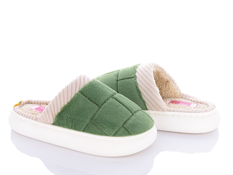 Тапочки женские домашние теплые закрытые мех Зеленый 36/37 Одесса - изображение 2