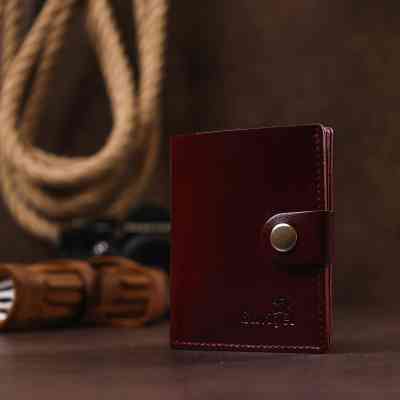 Портмоне Shvigel Кожаное Бордовое (16505) Винница