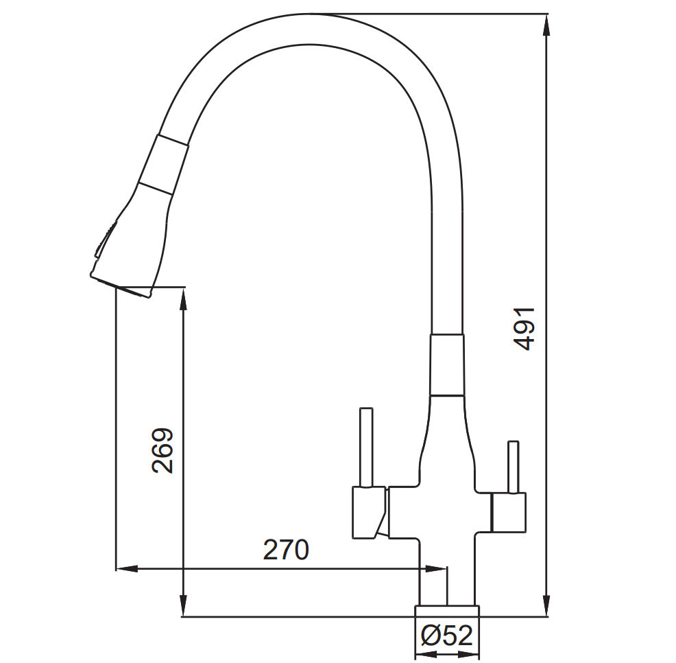 Змішувач для кухні Koer KI-72024-07 з виходом для питної води колір графіт/чорний нерж. сталь (KR5013) Чернівці - фото 2