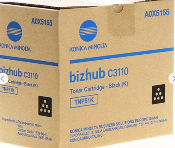 Тонер TNP51K A0X5155 чорний / black Konica Minolta bizhub C3110 Київ