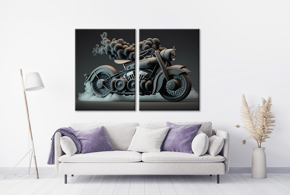 Модульная картина в гостиную / спальню   Мотоцикл  TLV-2_137 Киев - изображение 3