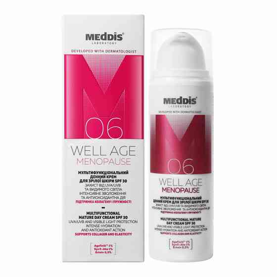 Мультифункциональный дневной крем для зрелой кожи SPF 30 Well Age Menopause Meddis 50 мл Киев