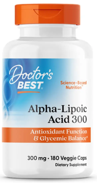 АНатуральна альфа-ліпоєва кислота Doctor's Best  Alpha-Lipoic Acid 300 мг 180 вег капс Київ - фото 1