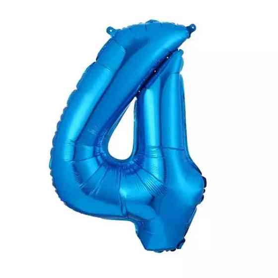 Цифра фольгована 4 синій 32" Київ