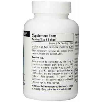 Вітамін Source Naturals Бета Каротин (Вітамін А) 25000IU, 100 желатинових капсул (SN0403) Вінниця
