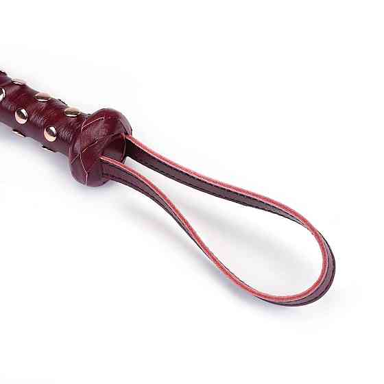 Флогер Liebe Seele Wine Red Studded Flogger, натуральна шкіра Sex Aura Київ