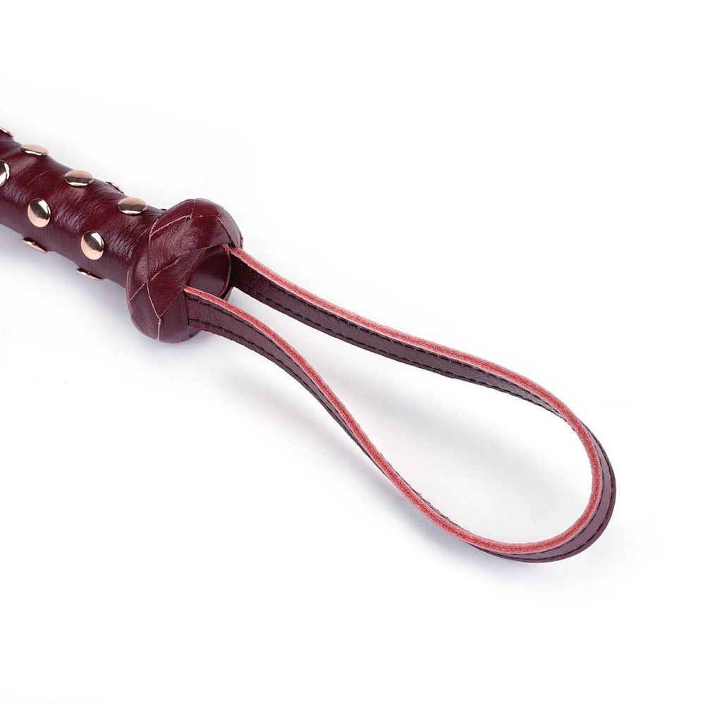 Флогер Liebe Seele Wine Red Studded Flogger, натуральна шкіра Sex Aura Київ - фото 2