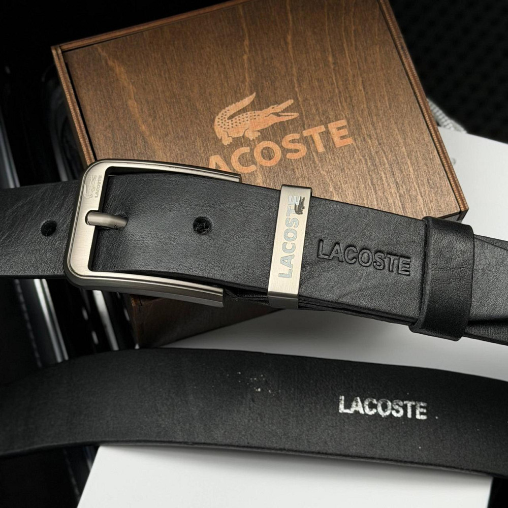 Мужской брендовый ремень Lacoste из натуральной итальянской кожи (979) Киев - изображение 2
