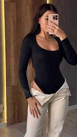 Жіночий базовий боді з довгим рукавом віскоза Чорний, 42/44 Одеса