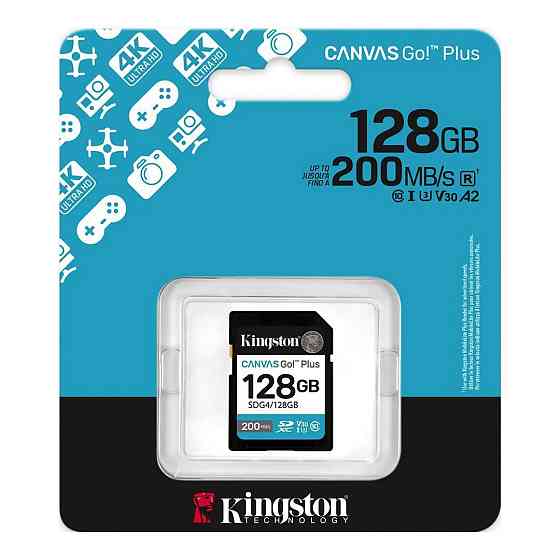 Картка пам'яті SDXC 128GB UHS-I/U3 Class 10 Kingston Canvas Go! Plus R200/W200MB/s (SDG4/128GB) ( 11467 ) Харків